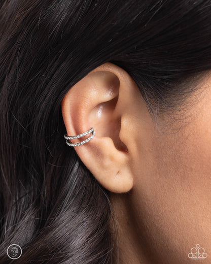 Paparazzi - Monochromatic Mystique - White ( Ear Cuffs)