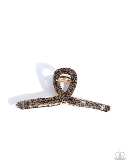 Paparazzi - Seize the Spots - Brown Claw Clip