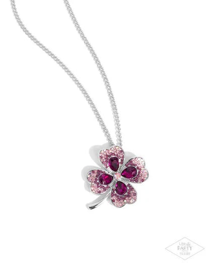 Paparazzi Necklace - Four Leaf Fashion - Pink