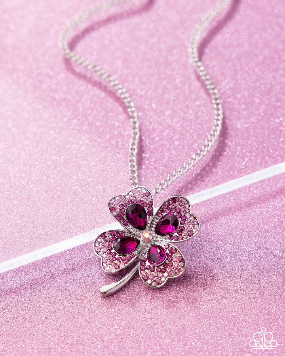 Paparazzi Necklace - Four Leaf Fashion - Pink