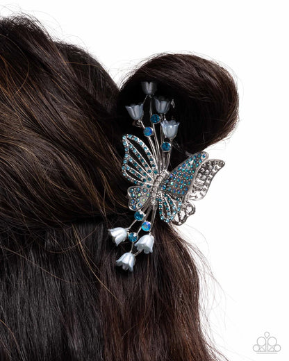 Paparazzi - Fluttering French - Blue Claw Clip
