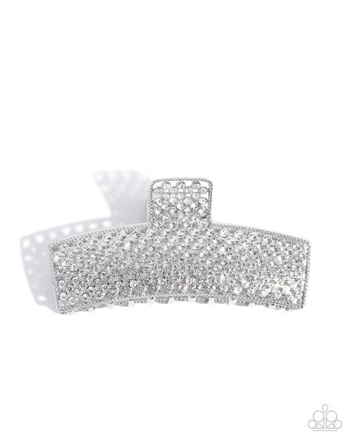 Paparazzi -Glittery Gesture - White Claw Clip