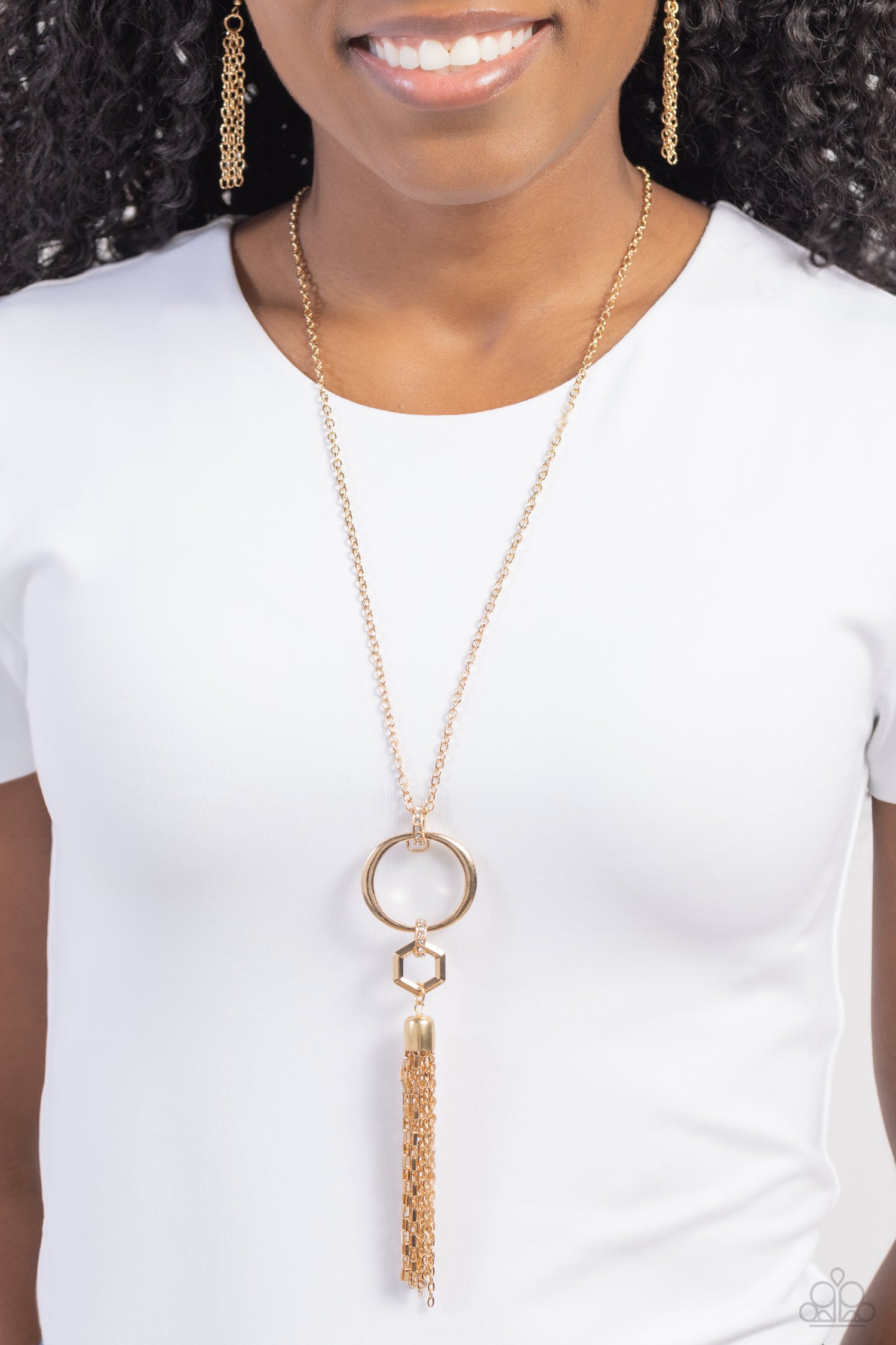 Paparazzi - Tassel Tune - Necklace &amp; Spin Your HEELS - Earrings - Gold