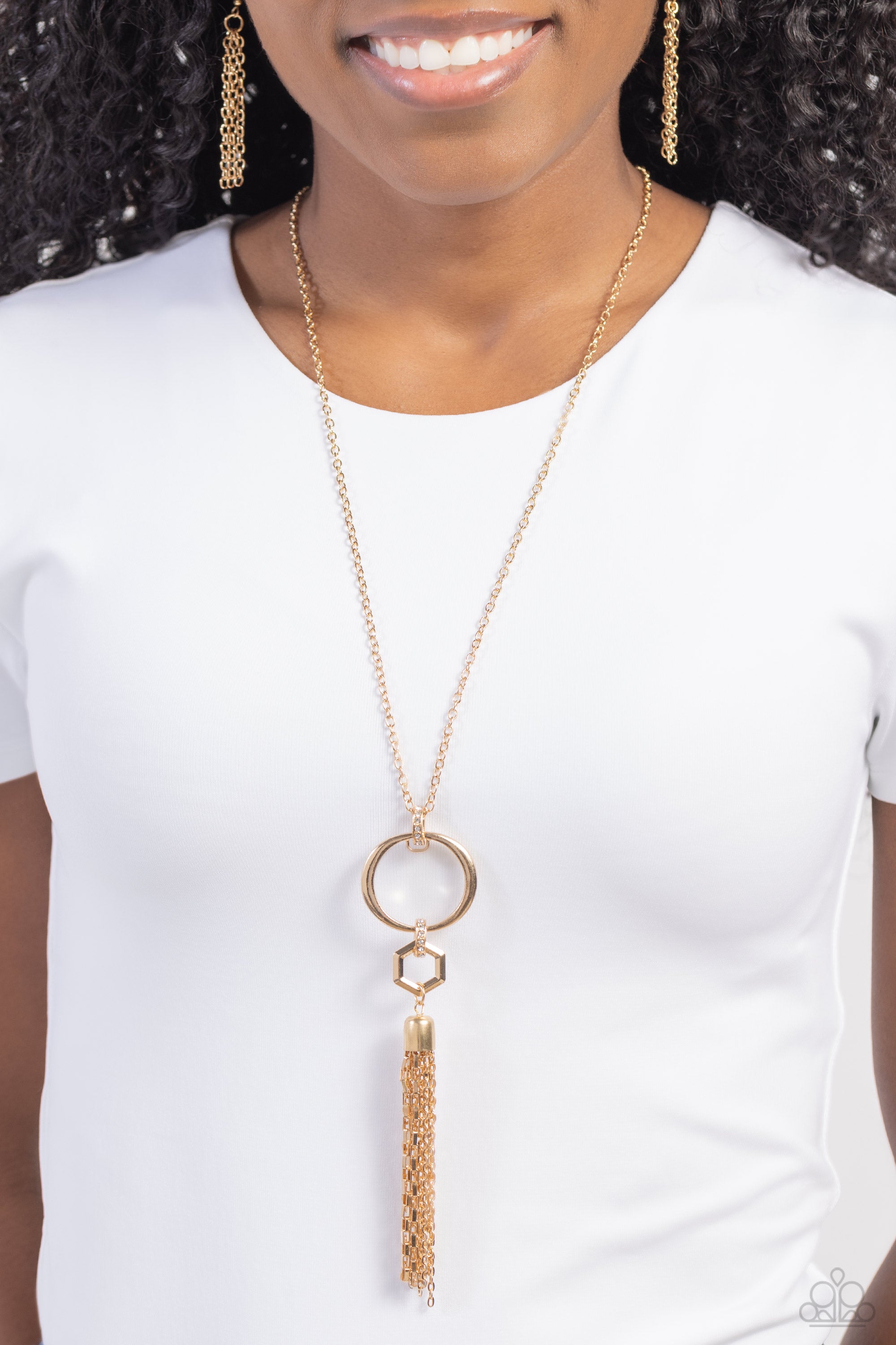 Paparazzi - Tassel Tune - Necklace &amp; Spin Your HEELS - Earrings - Gold