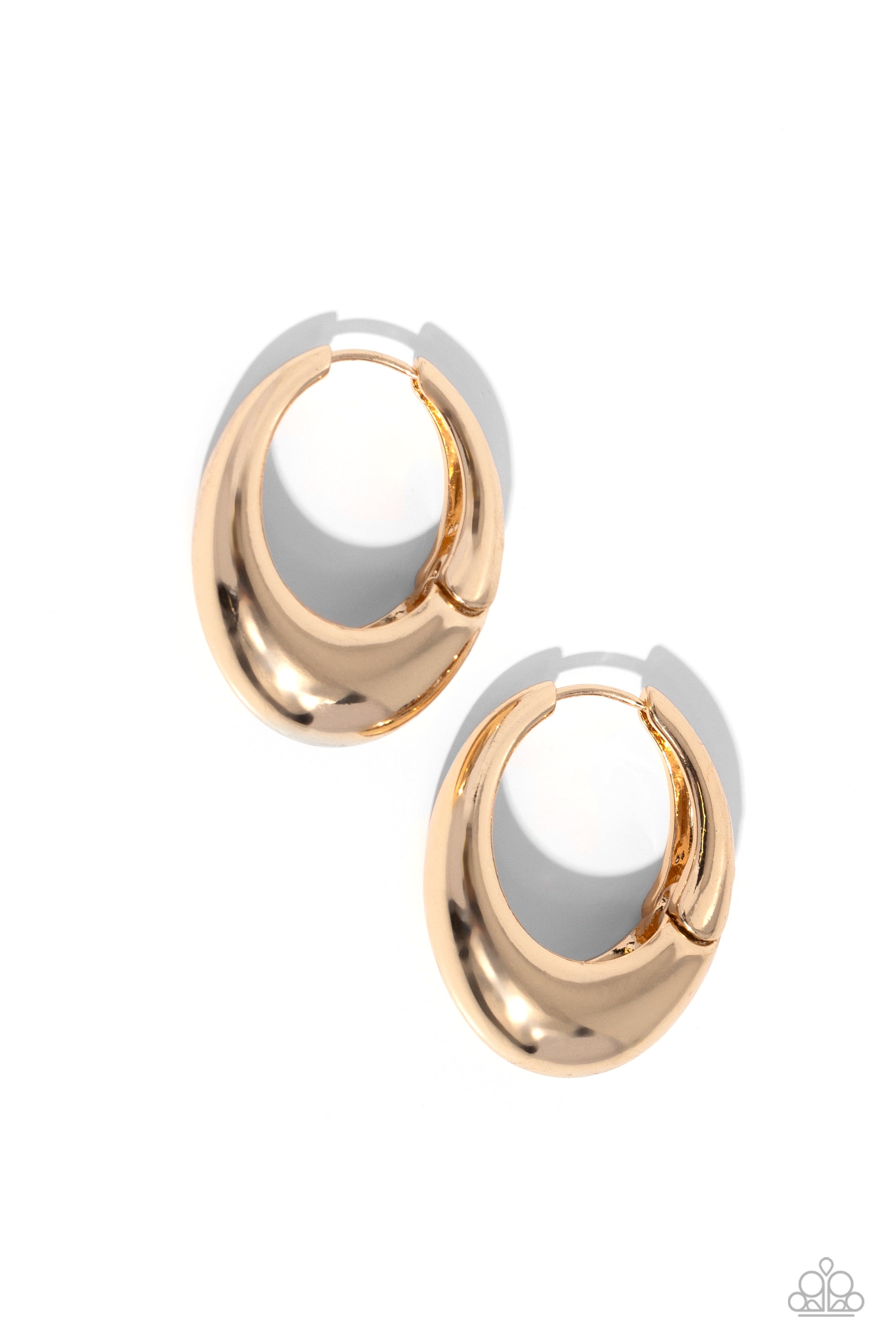 Paparazzi - Oval Official - Gold Hinge Hoop