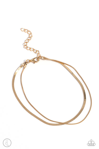 Paparazzi - Glistening Gauge - Gold Anklet