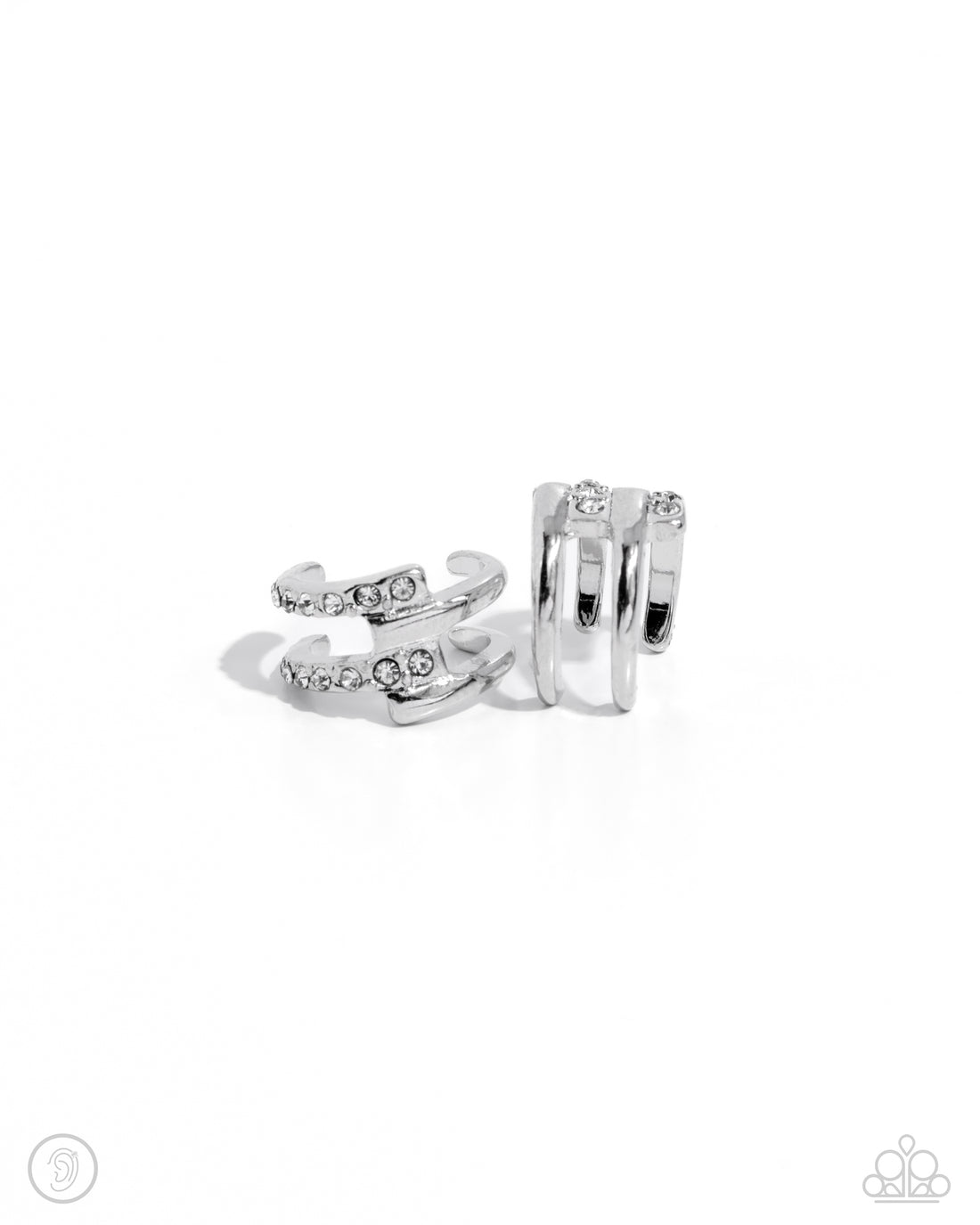 Paparazzi - Glittery Glow Up - White (Ear Cuffs)